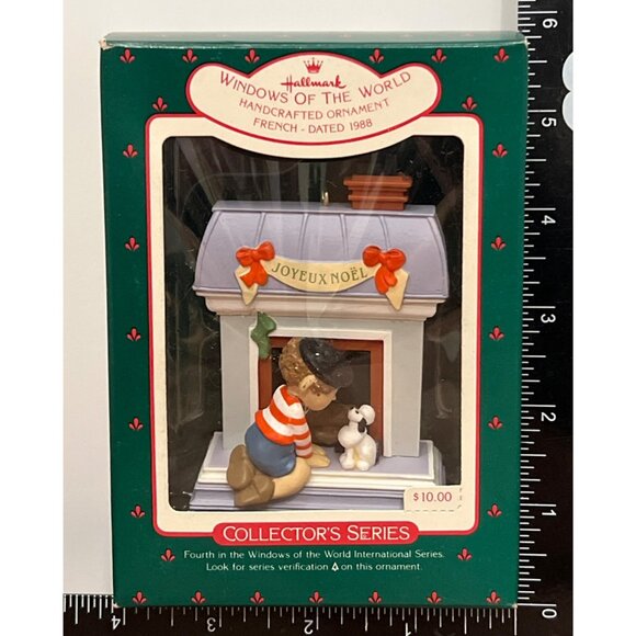 1988 HALLMARK ORNAMENT QX402-1 WINDOWS OF THE WORLD FRENCH POODLE JOYEUX - Picture 2 of 5
